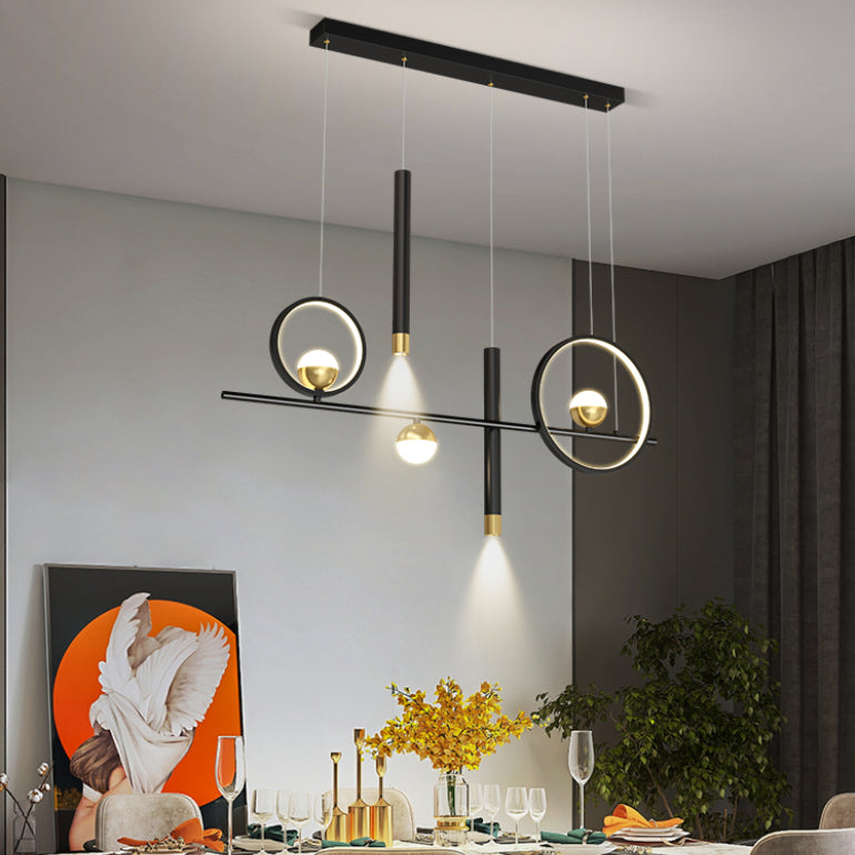 Silica Gel LED Island Light in Modern Creative Style Aluminium Linear Pendant Light for Dining Room