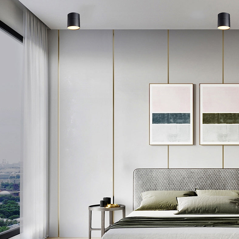 Cylinder Metal Ceiling Flush Mount Light Modern Style LED Ceiling Mounted Fixture