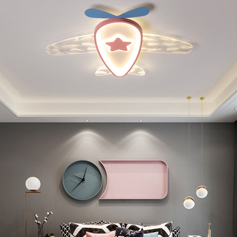 Plafonnier LED moderne et à la mode pour avion en fer forgé avec abat-jour en acrylique