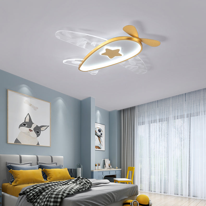 Plafonnier LED moderne et à la mode pour avion en fer forgé avec abat-jour en acrylique