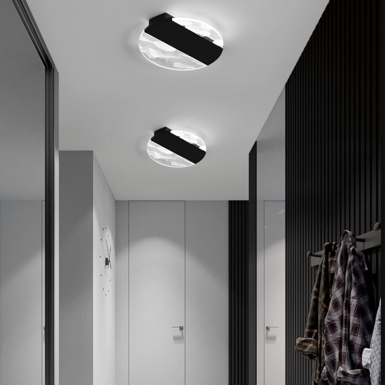 Lámpara de techo de plumas de hierro forjado con montaje empotrado LED geométrico creativo moderno con pantalla acrílica