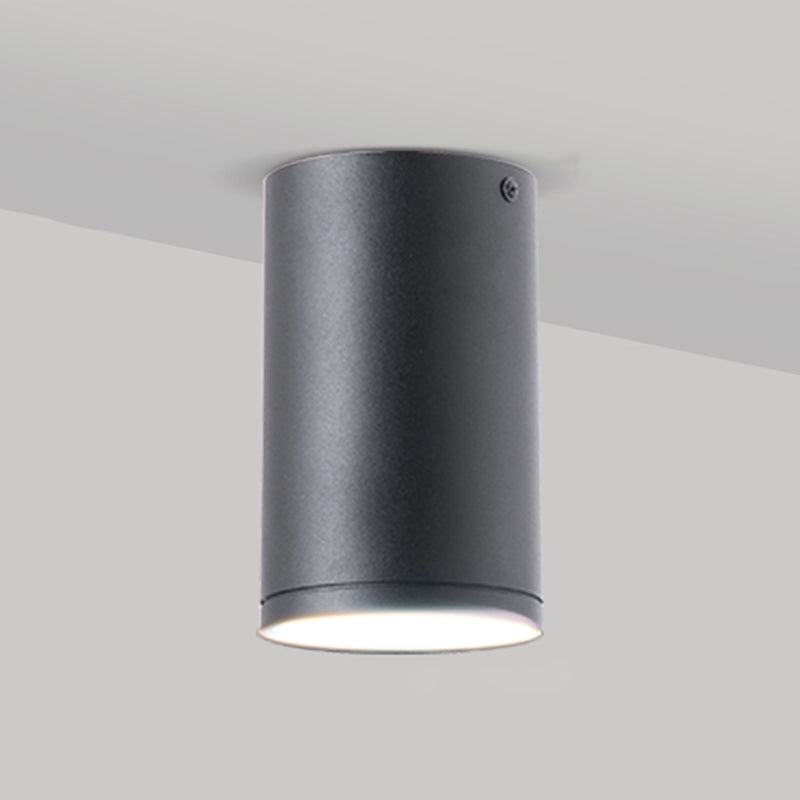 Modern Concise LED Flush Mount Aluminium Cylindrical Ceiling Light with Acrylic Shade