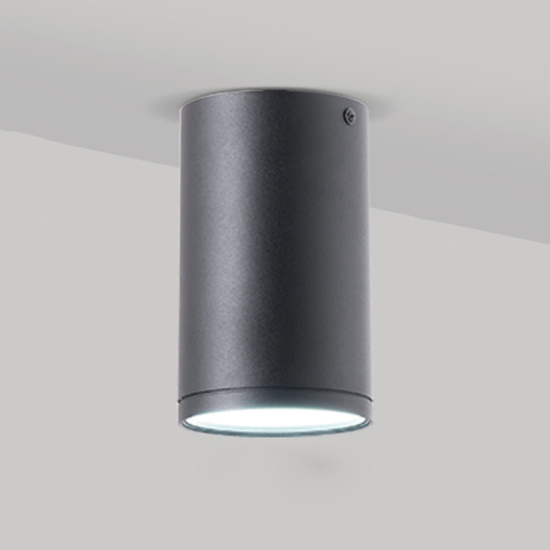 Modern Concise LED Flush Mount Aluminium Cylindrical Ceiling Light with Acrylic Shade