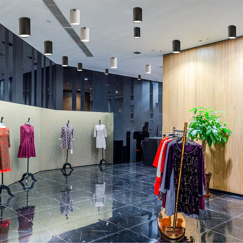 Modern Concise LED Flush Mount Aluminium Cylindrical Ceiling Light with Acrylic Shade