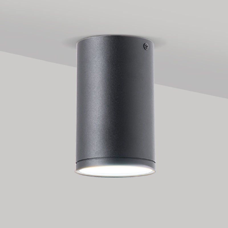Modern Concise LED Flush Mount Aluminium Cylindrical Ceiling Light with Acrylic Shade