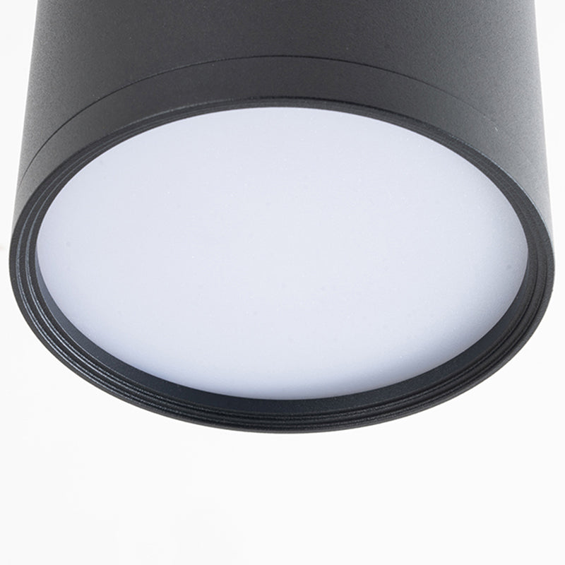 Modern Concise LED Flush Mount Aluminium Cylindrical Ceiling Light with Acrylic Shade