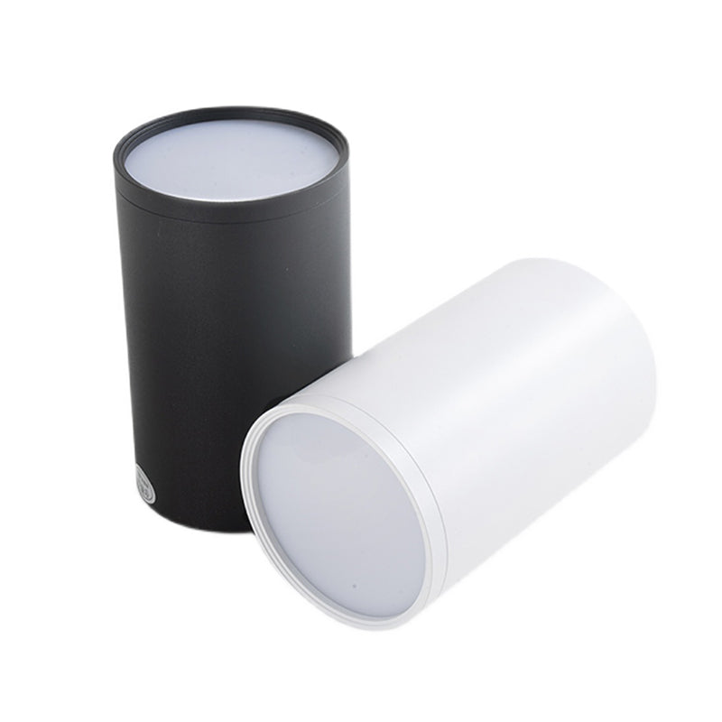 Modern Concise LED Flush Mount Aluminium Cylindrical Ceiling Light with Acrylic Shade