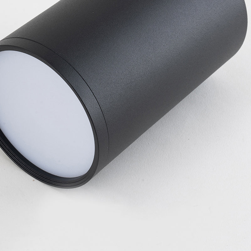 Modern Concise LED Flush Mount Aluminium Cylindrical Ceiling Light with Acrylic Shade