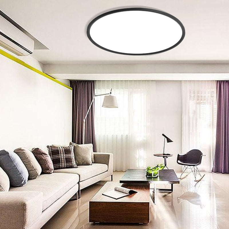 Plafonnier moderne à LED circulaire en aluminium à 1 ampoule pour chambre à coucher