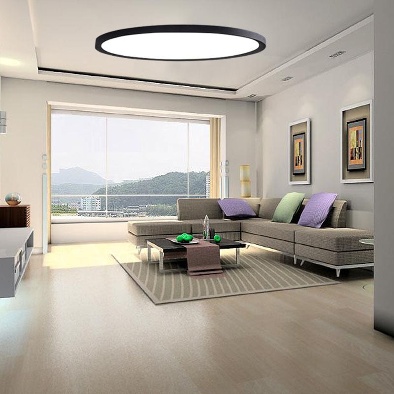 Plafonnier moderne à LED circulaire en aluminium à 1 ampoule pour chambre à coucher