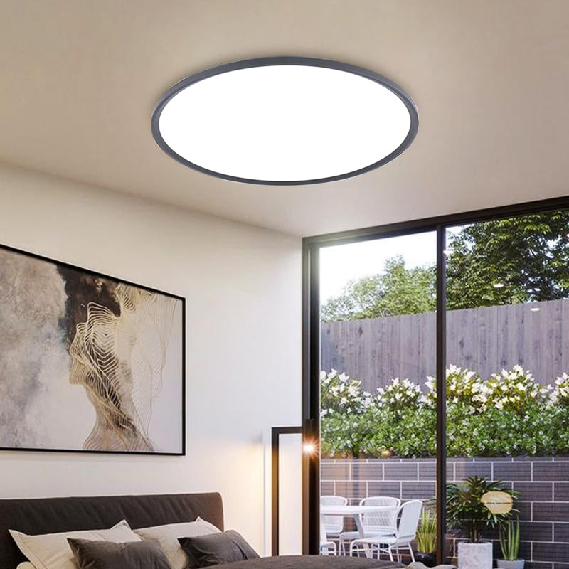 Plafonnier moderne à LED circulaire en aluminium à 1 ampoule pour chambre à coucher