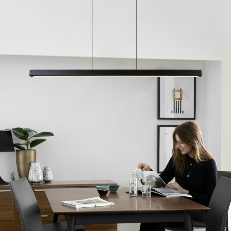 Modern a pendente illuminazione per l'illuminazione a sospensione lineare dell'isola cucina idee di illuminazione dell'isola in nero