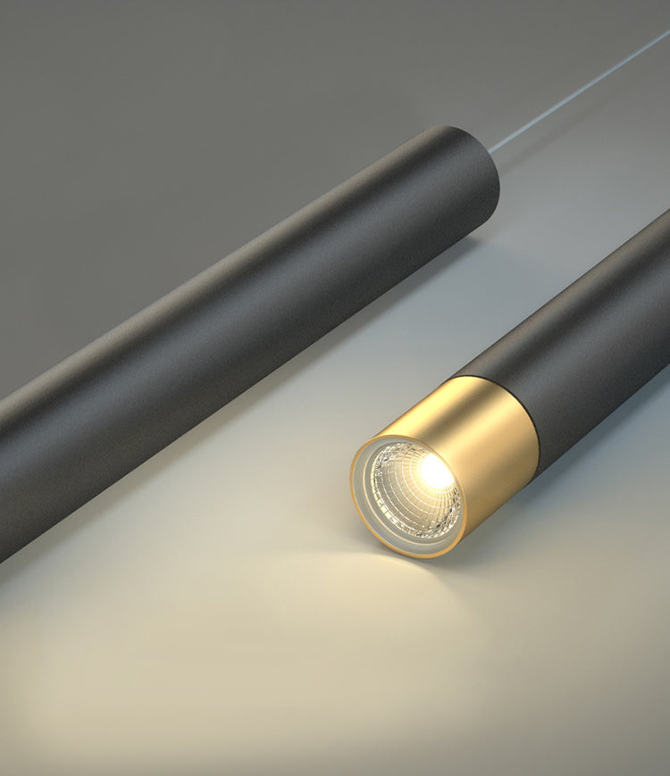 Simplicità moderna Luce a led lineare Luce in ferro battuto Luce a sospensione con ombra silicone