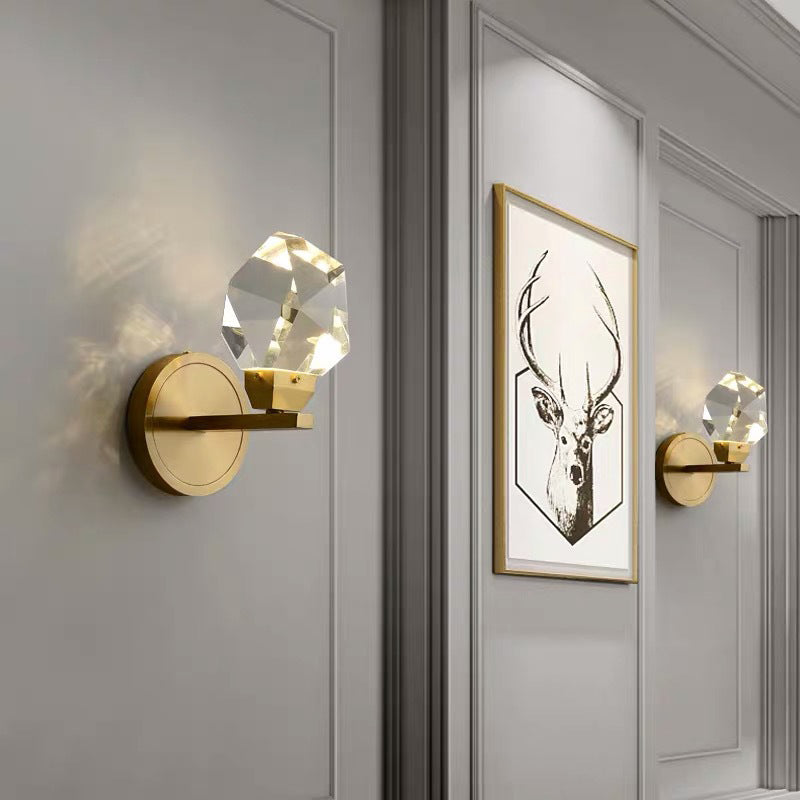 Moderne stijl wereldbol wandmontage lampen helder kristal 1-licht wandlichtwanden in goud