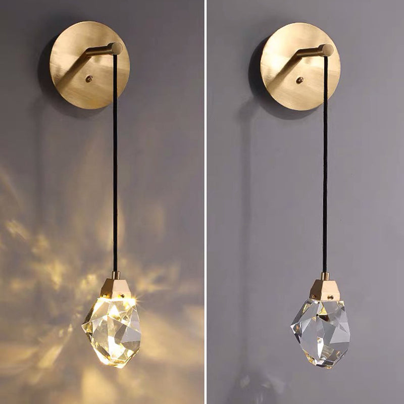 Moderne stijl wereldbol wandmontage lampen helder kristal 1-licht wandlichtwanden in goud