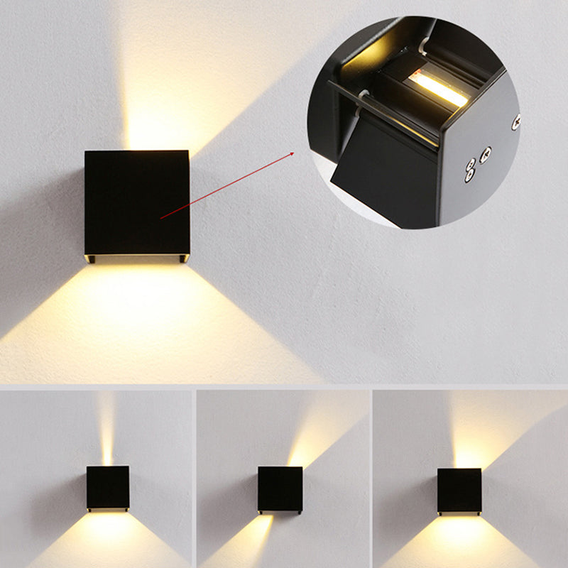 Geometrische Schattenwandbeleuchtung moderner einfacher einzigartiger Stil Metal 1 Licht Leuchte Licht in Schwarz