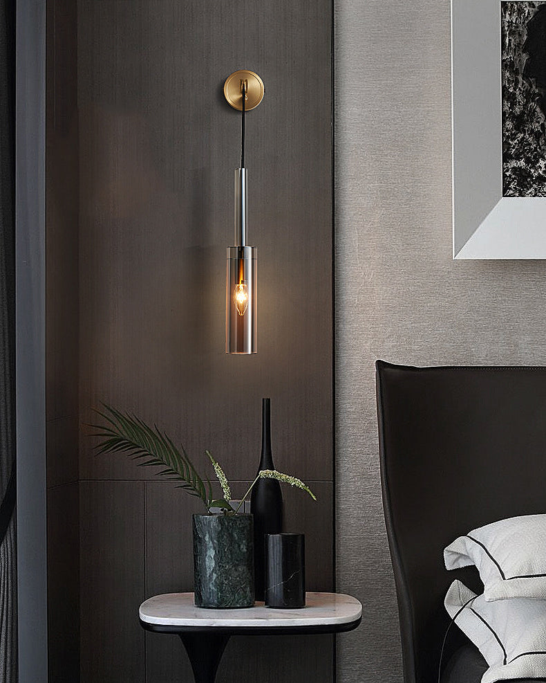 Teardrops Wall Mount Light Fixture Modern Style Crystal 1-Light Sconce Lights in Gold