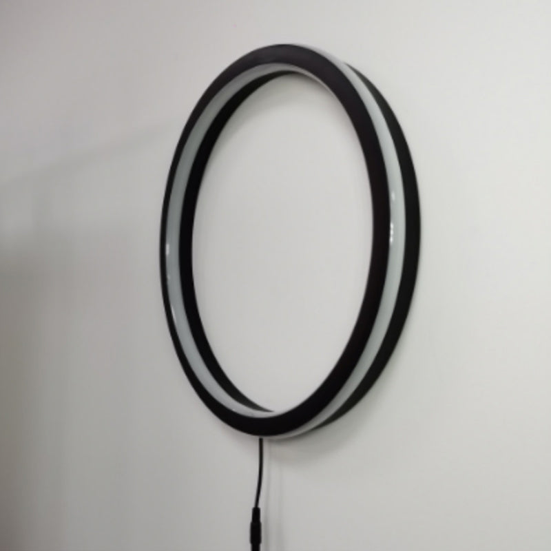 Black Rounded Shade Wall Lamp 1-Light Modern Metal Wall Mounted Light for Bedroom