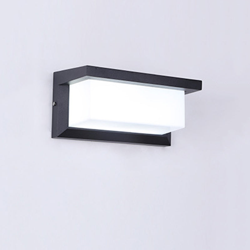 Modern Simple Style Rectangle Shade Wall Sconce Metal 1 Light Sconces inBlack