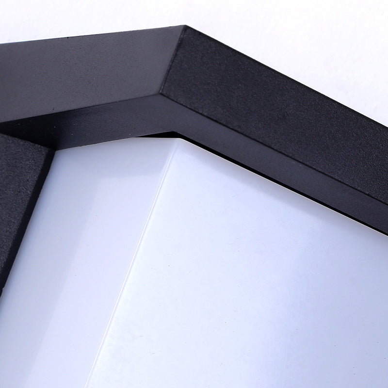 Modern Simple Style Rectangle Shade Wall Sconce Metal 1 Light Sconces inBlack