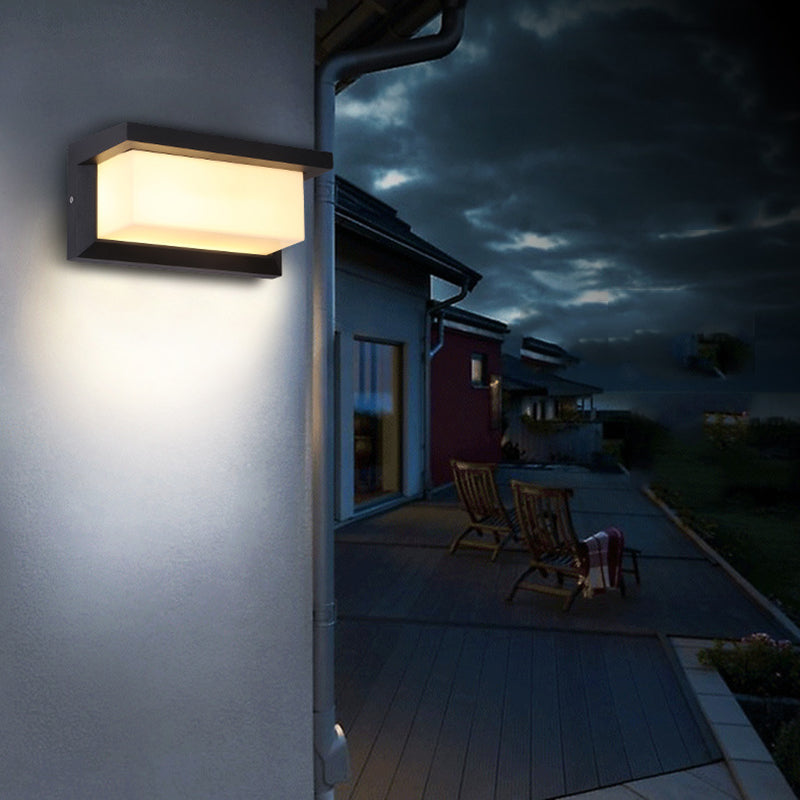 Modern Simple Style Rectangle Shade Wall Sconce Metal 1 Light Sconces inBlack