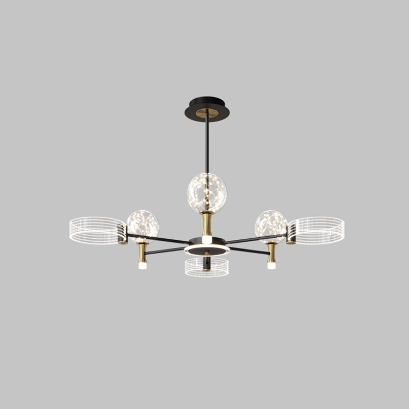 Lámpara de colgante de metal de lámparas de lámpara de lámpara Sputnik para sala de estar para sala de estar