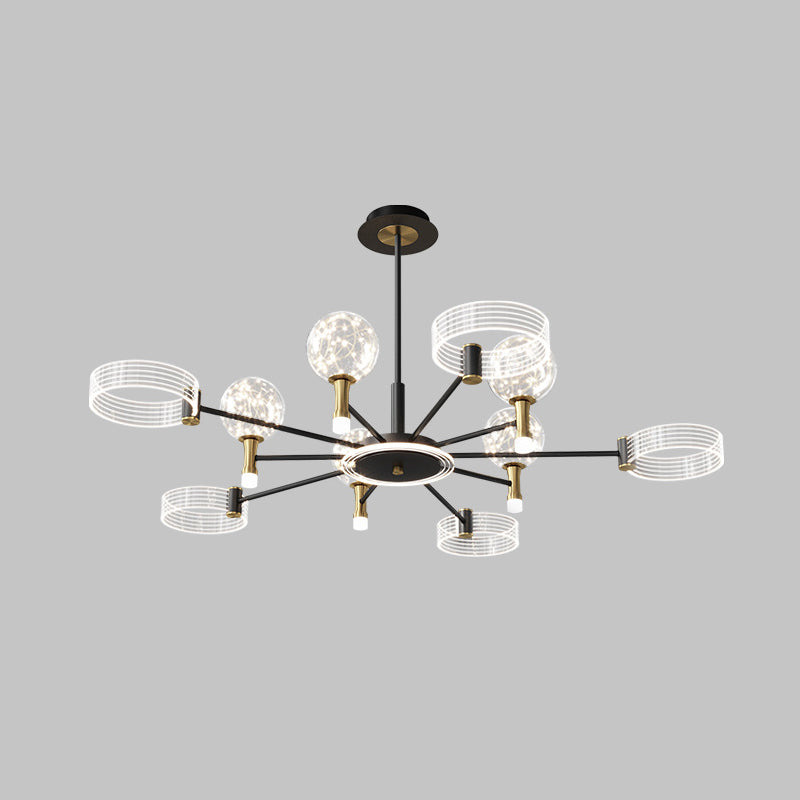 Modern Sputnik Chandelier Light Fixtures Metal LED Hanging Lamp for Living Room