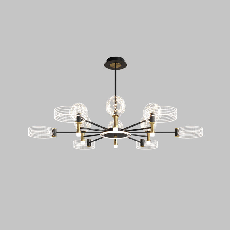 Modern Sputnik Chandelier Light Fixtures Metal LED Hanging Lamp for Living Room