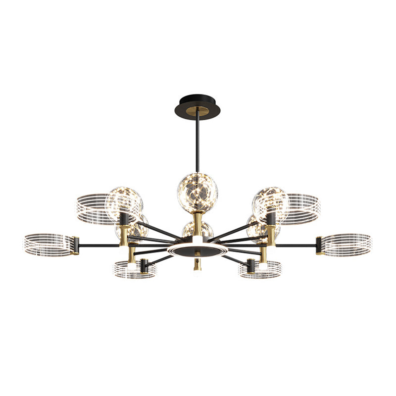 Modern Sputnik Chandelier Light Fixtures Metal LED Hanging Lamp for Living Room