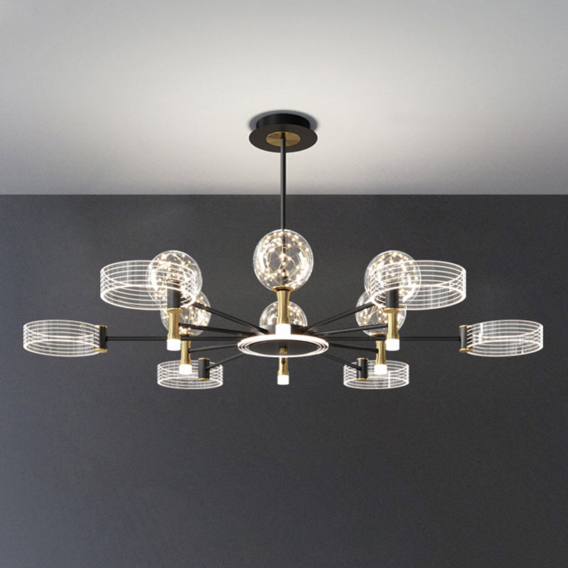 Modern Sputnik Chandelier Light Fixtures Metal LED Hanging Lamp for Living Room