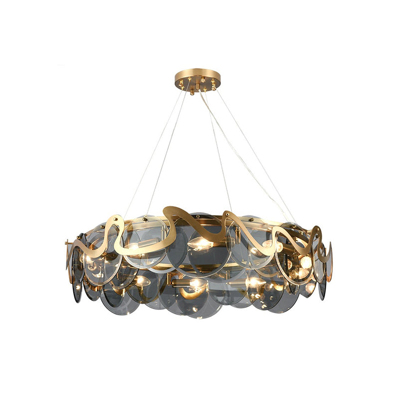 Metal Hanging Pendant Lights Contemporary Circle Hanging Lamps for Living Room