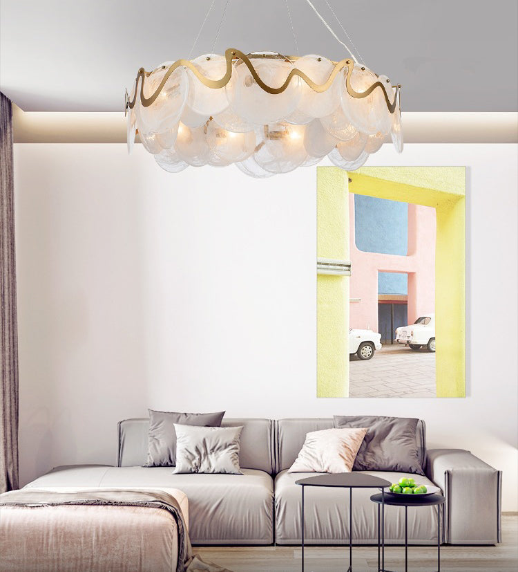 Metal Hanging Pendant Lights Contemporary Circle Hanging Lamps for Living Room