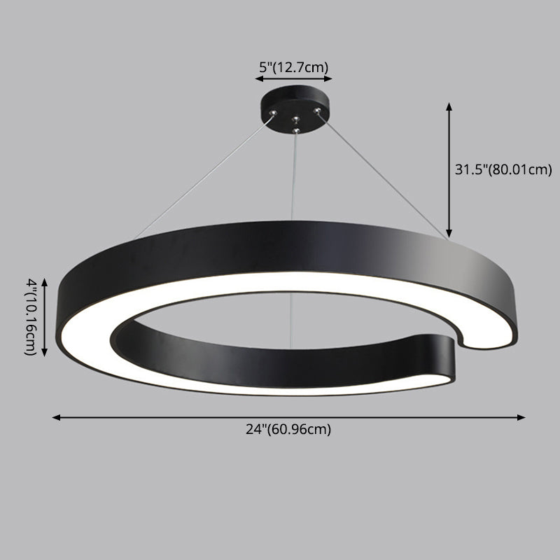 Hedendaagse metaal LED Hanglamp Lampbreuk 1 Lichte geometrische hangende plafondlicht voor kantoor