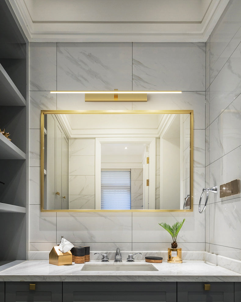 Minimalist-Style Strip Wall Sconce Lighting Metal LED Bathroom Sconce Light Fixture