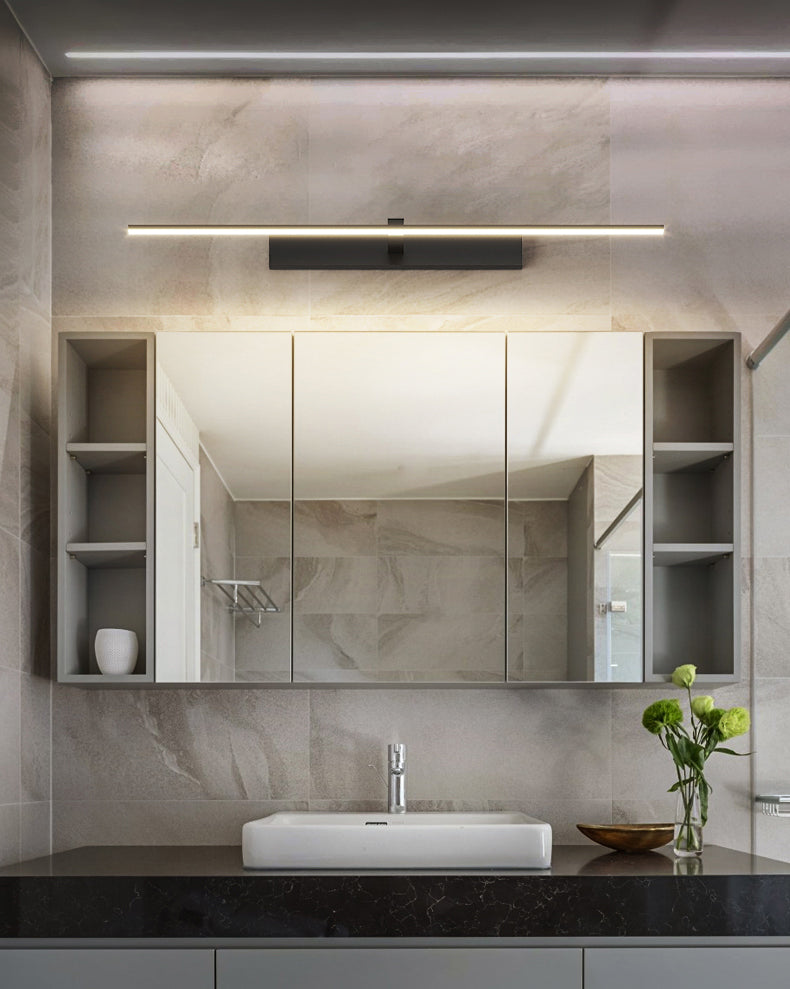 Minimalist-Style Strip Wall Sconce Lighting Metal LED Bathroom Sconce Light Fixture