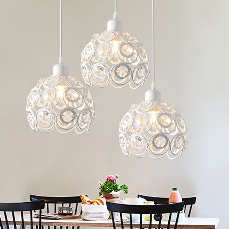 Sferische eetkamer hangende licht kristal moderne stijl pedant verlichtingsarmatuur