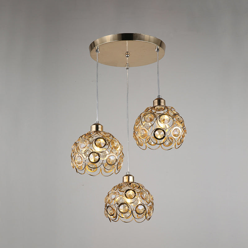 Sferische eetkamer hangende licht kristal moderne stijl pedant verlichtingsarmatuur