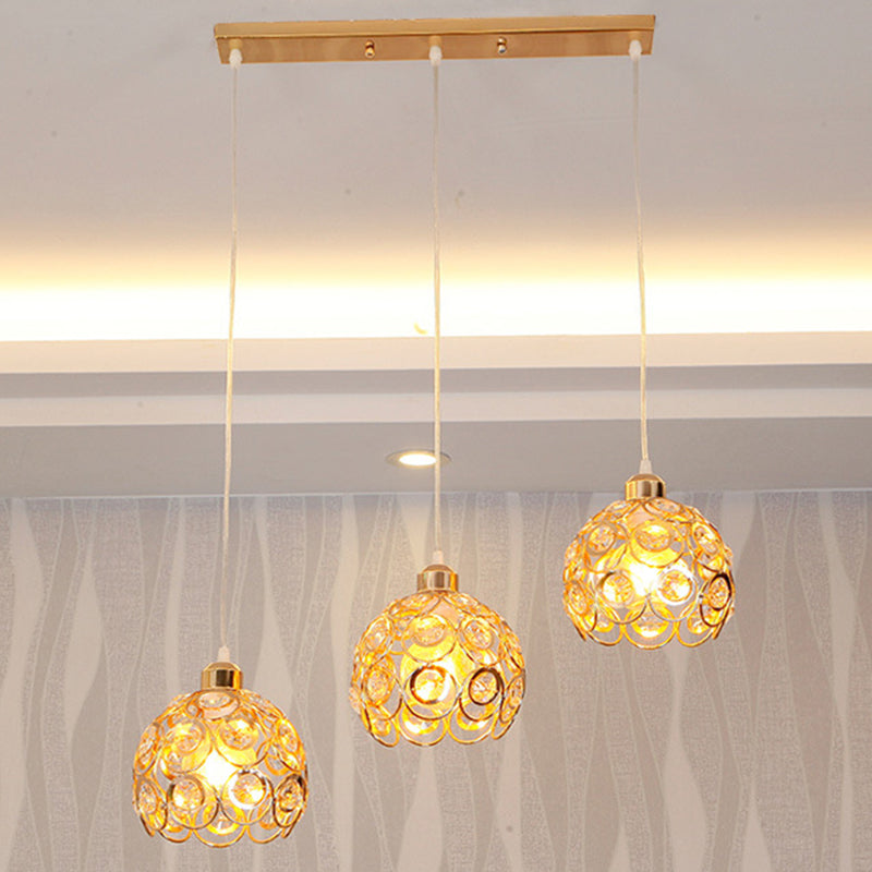 Sferische eetkamer hangende licht kristal moderne stijl pedant verlichtingsarmatuur