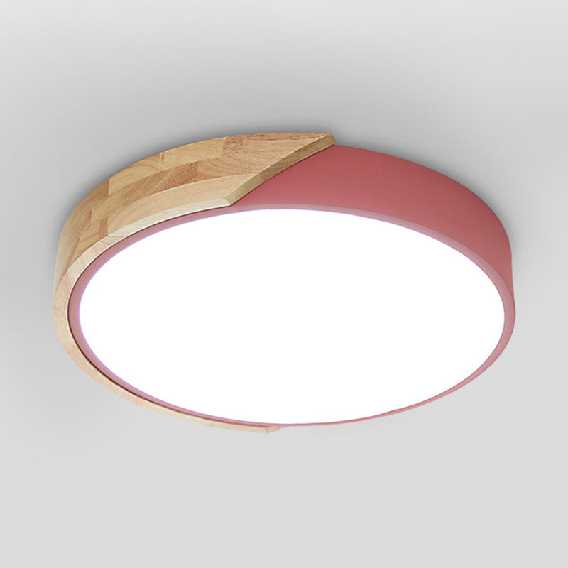 Macaron Modern Round Flushmount Bedroom Metal LED Ceiling Flush Mount Lamp
