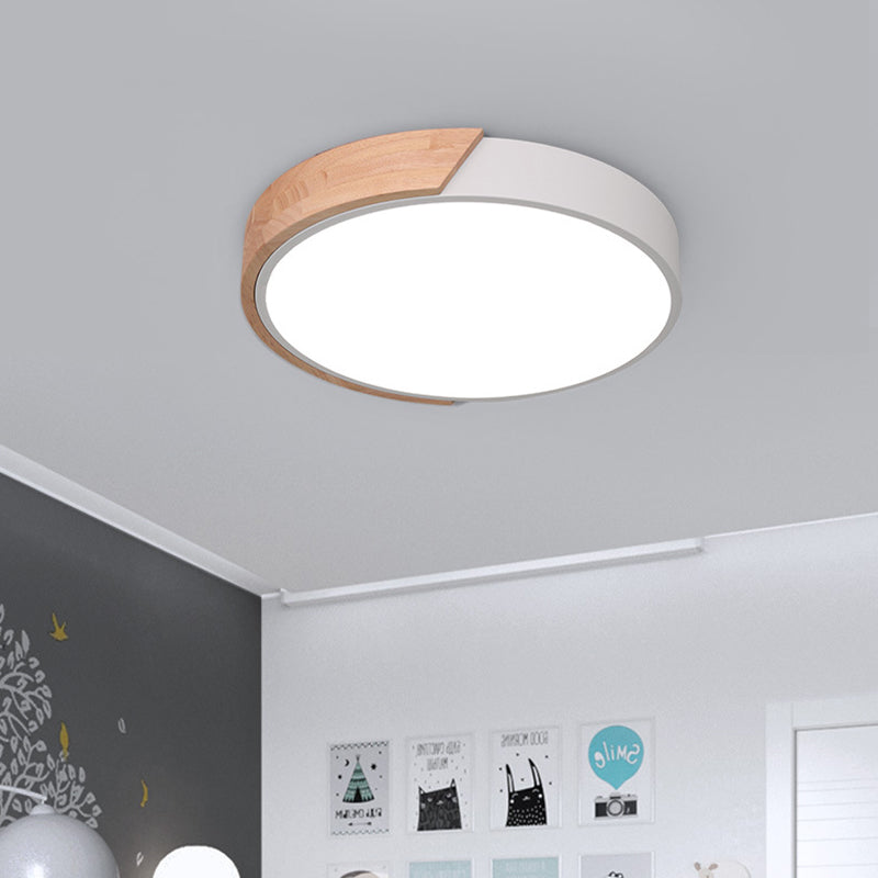 Macaron Modern Round Flushmount Bedroom Metal LED Ceiling Flush Mount Lamp