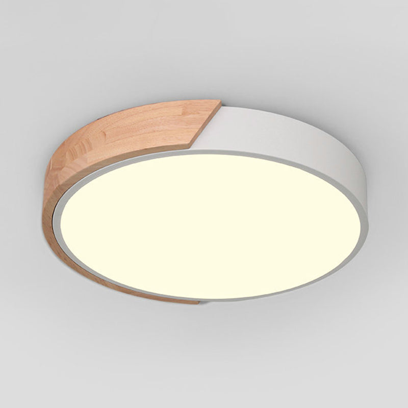 Macaron Modern Round Flushmount Bedroom Metal LED Ceiling Flush Mount Lamp
