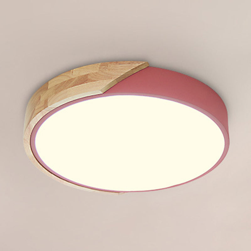 Macaron Modern Round Flushmount Bedroom Metal LED Ceiling Flush Mount Lamp