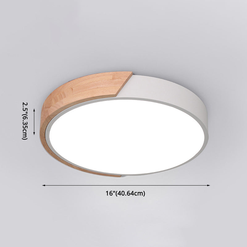 Macaron Modern Round Flushmount Bedroom Metal LED Ceiling Flush Mount Lamp