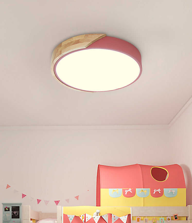 Macaron Modern Round Flushmount Bedroom Metal LED Ceiling Flush Mount Lamp