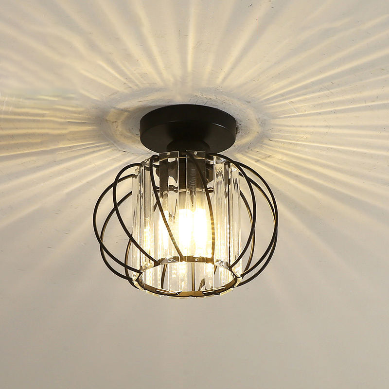 Crystal Global Flush Mount Light Modern 1 Head Ceiling Flush Light for Aisle
