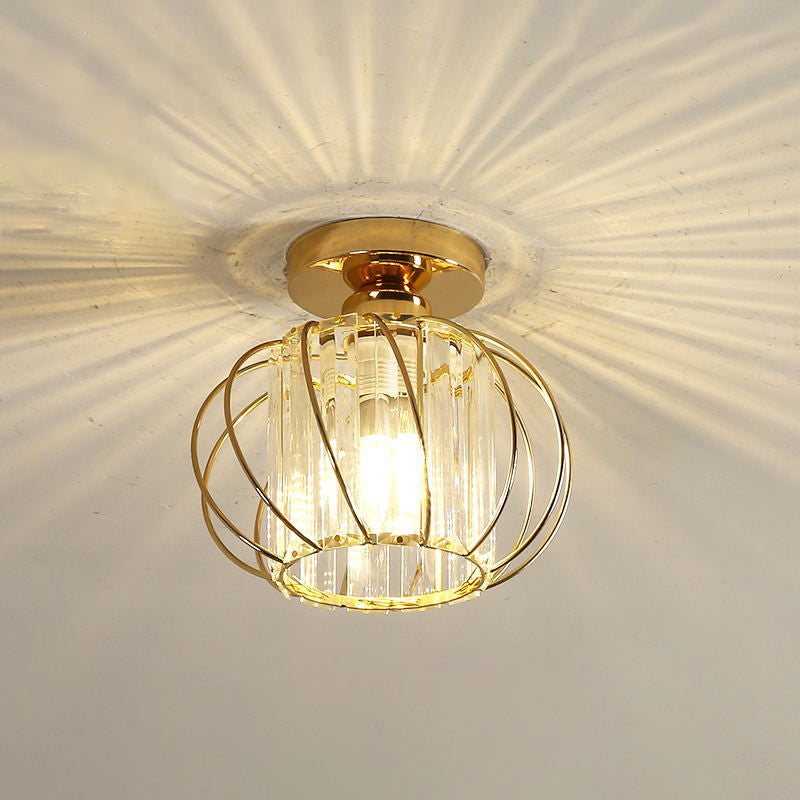 Crystal Global Flush Mount Light Modern 1 Head Ceiling Flush Light for Aisle