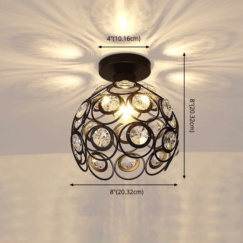 Crystal Global Flush Mount Light Modern 1 Head Ceiling Flush Light for Aisle