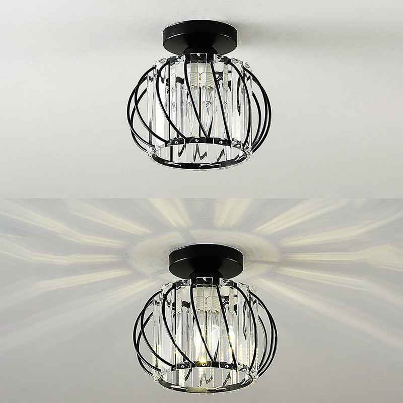 Crystal Global Flush Mount Light Modern 1 Head Ceiling Flush Light for Aisle