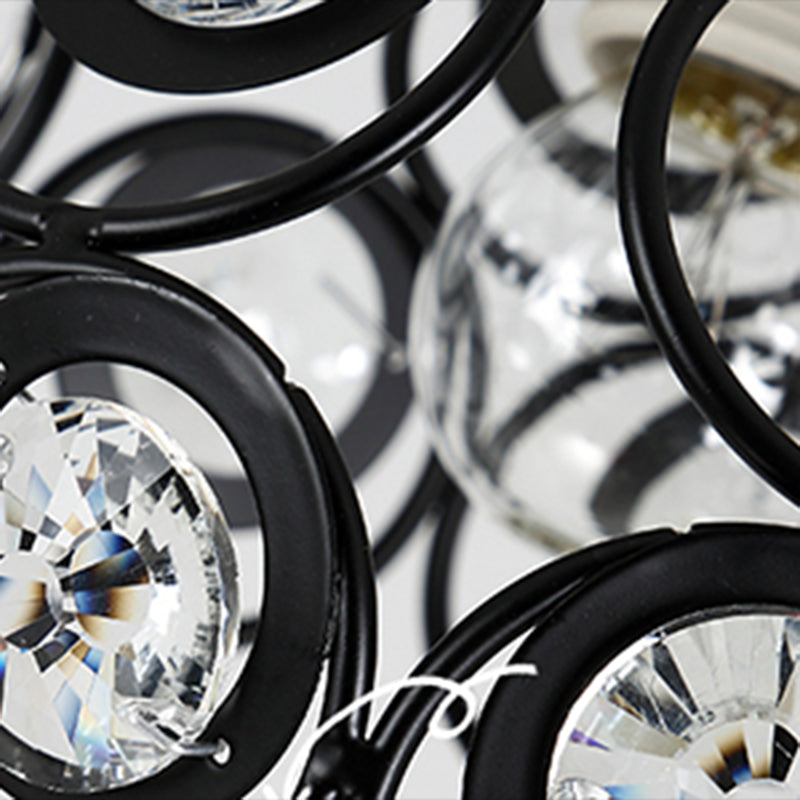 Crystal Global Flush Mount Light Modern 1 Head Ceiling Flush Light for Aisle