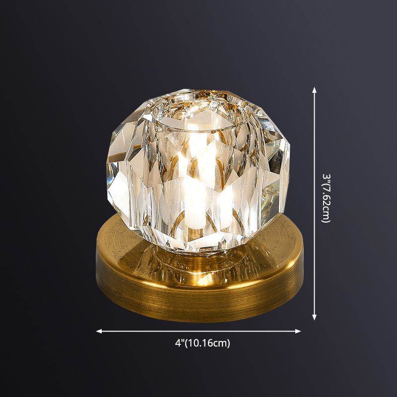 Crystal Ball Ceiling Light Fixture Simple 1 Bulb Brass Flush Mount Light for Aisle